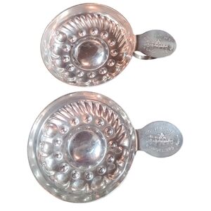 Set of 2 French Wine Tasting Cups Cordeliers Couvent 1970 Vintage Silver Metal